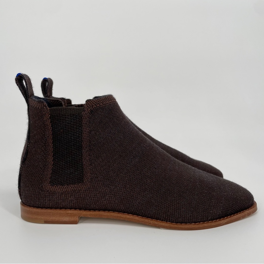 Rothy’s The Merino Ankle Cocoa Square Toe Slip-On Ankle Booties NWT Chelsea Flat